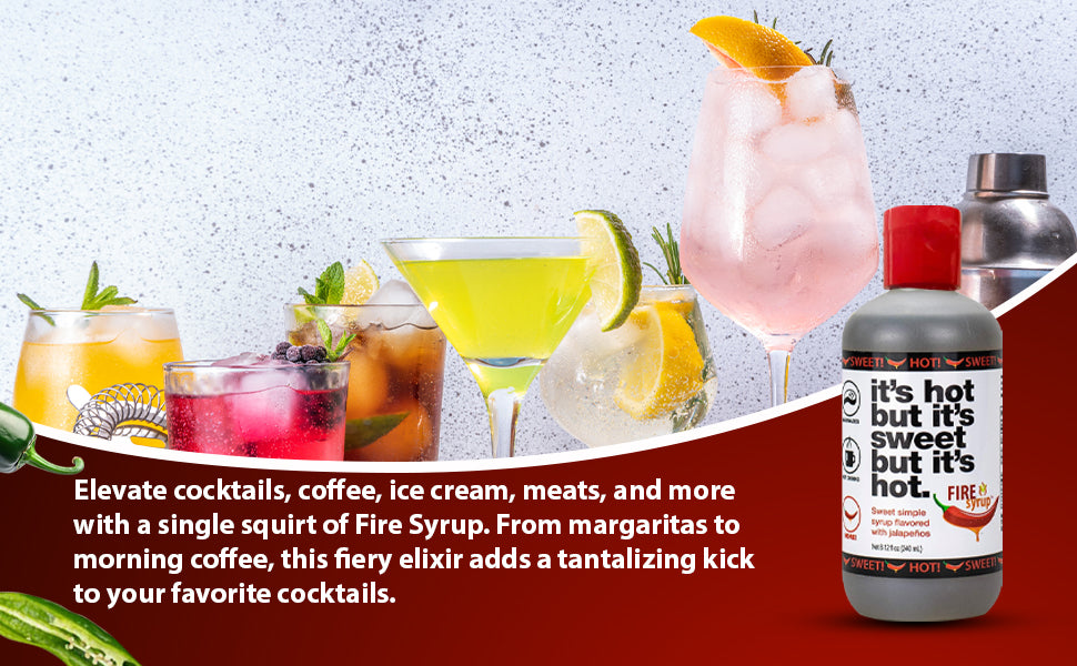 Fire Syrup - Jalapeno Infused Simple Syrup - 8 oz. Bottle